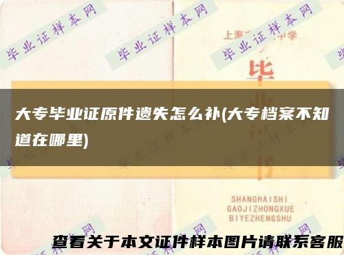 大专毕业证原件遗失怎么补(大专档案不知道在哪里)缩略图