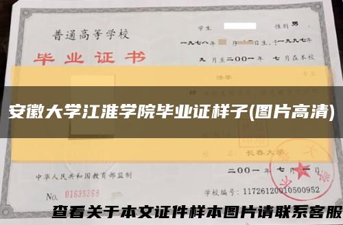 安徽大学江淮学院毕业证样子(图片高清)缩略图