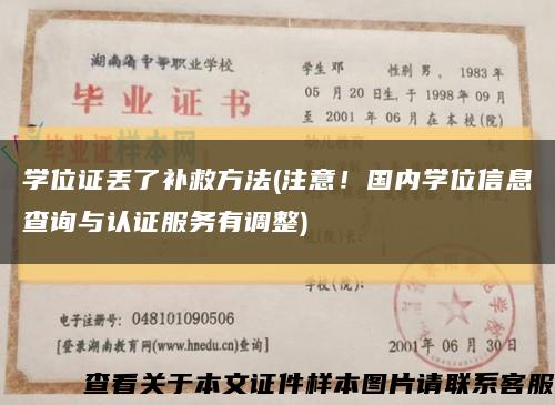学位证丢了补救方法(注意！国内学位信息查询与认证服务有调整)缩略图