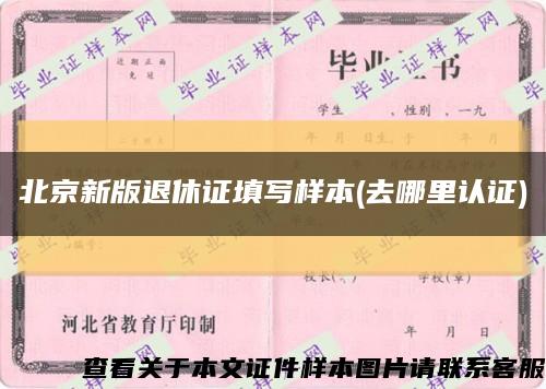 北京新版退休证填写样本(去哪里认证)缩略图