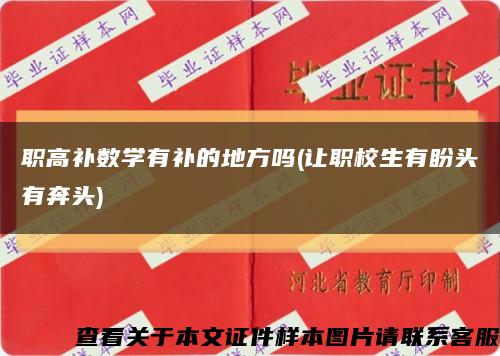 职高补数学有补的地方吗(让职校生有盼头有奔头)缩略图