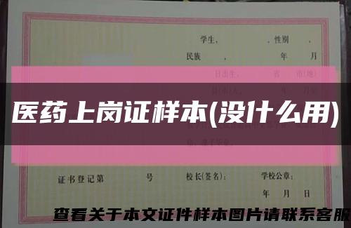 医药上岗证样本(没什么用)缩略图