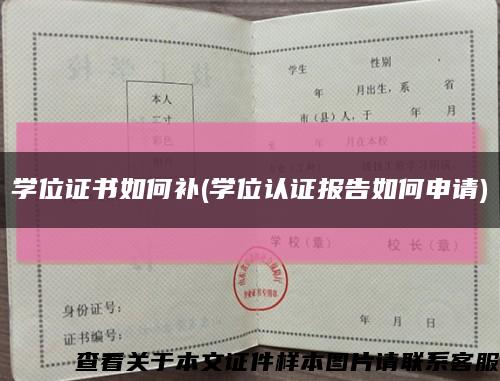 学位证书如何补(学位认证报告如何申请)缩略图