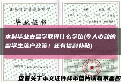 本科毕业去留学取得什么学位(令人心动的留学生落户政策！还有福利补贴)缩略图