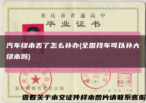 汽车绿本丢了怎么补办(全国找车可以补大绿本吗)缩略图