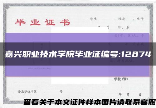 嘉兴职业技术学院毕业证编号:12874缩略图