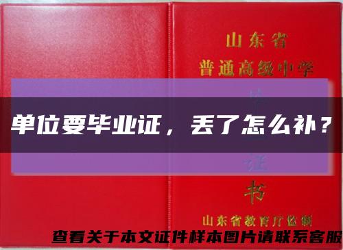 单位要毕业证，丢了怎么补？缩略图