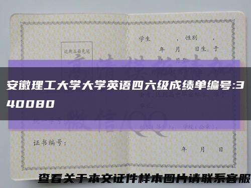 安徽理工大学大学英语四六级成绩单编号:340080缩略图