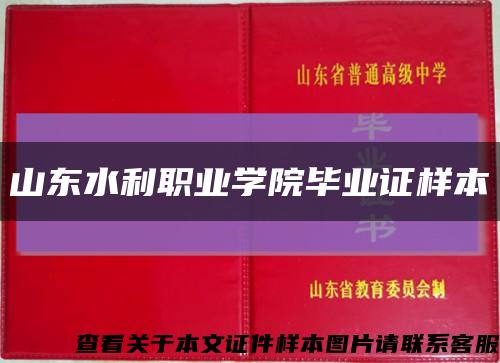 山东水利职业学院毕业证样本缩略图