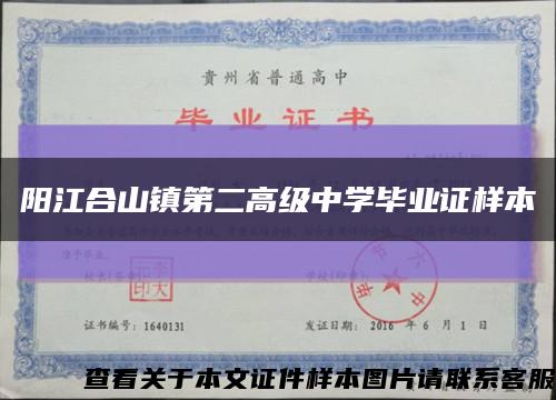 阳江合山镇第二高级中学毕业证样本缩略图