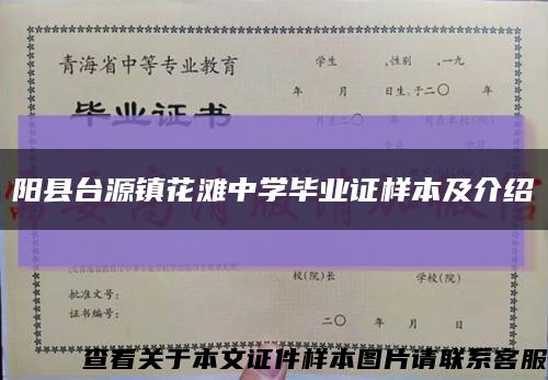 阳县台源镇花滩中学毕业证样本及介绍缩略图