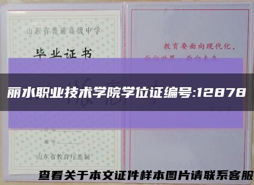 丽水职业技术学院学位证编号:12878缩略图