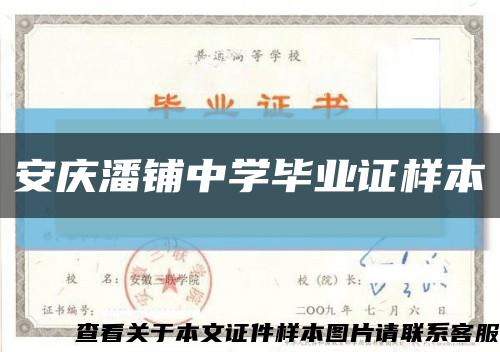 安庆潘铺中学毕业证样本缩略图