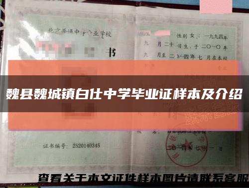 魏县魏城镇白仕中学毕业证样本及介绍缩略图