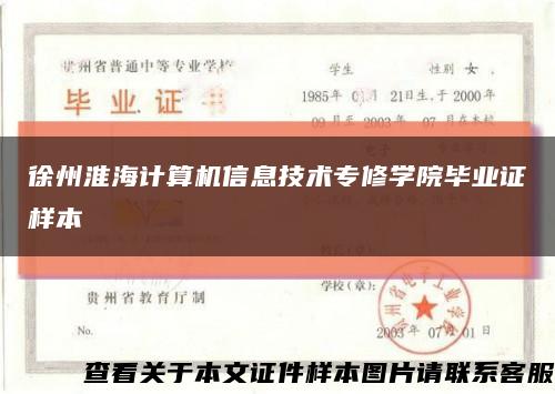 徐州淮海计算机信息技术专修学院毕业证样本缩略图