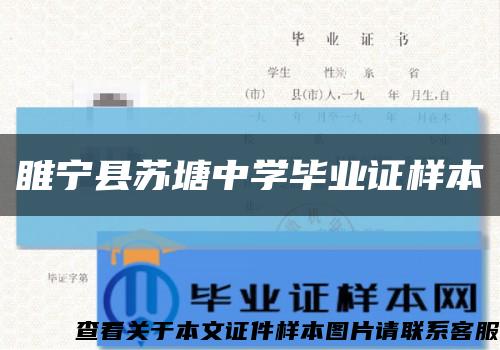 睢宁县苏塘中学毕业证样本缩略图