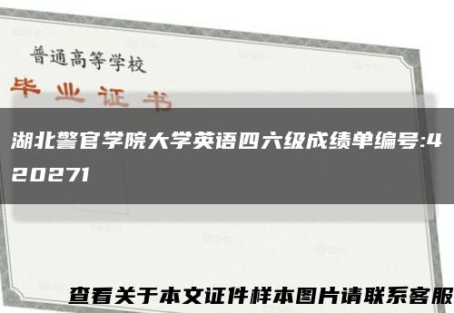 湖北警官学院大学英语四六级成绩单编号:420271缩略图