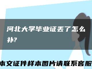 河北大学毕业证丢了怎么补?缩略图