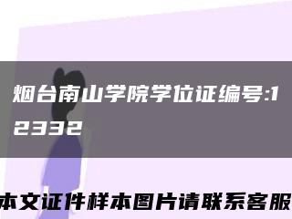 烟台南山学院学位证编号:12332缩略图