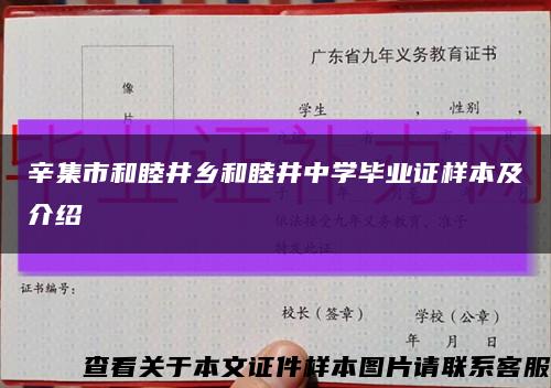 辛集市和睦井乡和睦井中学毕业证样本及介绍缩略图