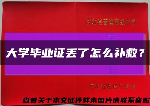 大学毕业证丢了怎么补救？缩略图