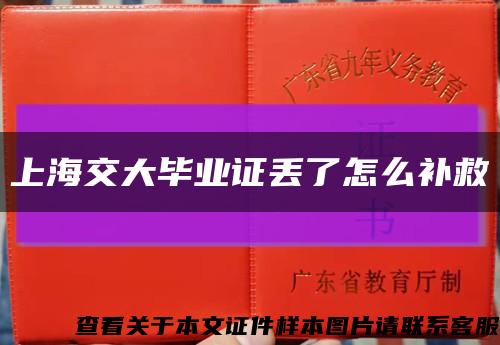 上海交大毕业证丢了怎么补救缩略图