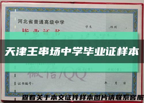 天津王串场中学毕业证样本缩略图