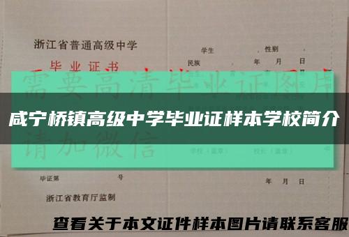 咸宁桥镇高级中学毕业证样本学校简介缩略图