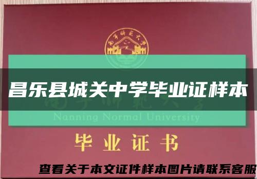 昌乐县城关中学毕业证样本缩略图