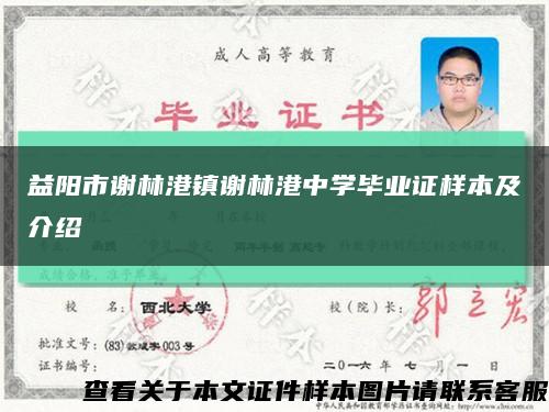 益阳市谢林港镇谢林港中学毕业证样本及介绍缩略图