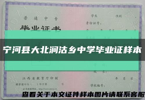 宁河县大北涧沽乡中学毕业证样本缩略图