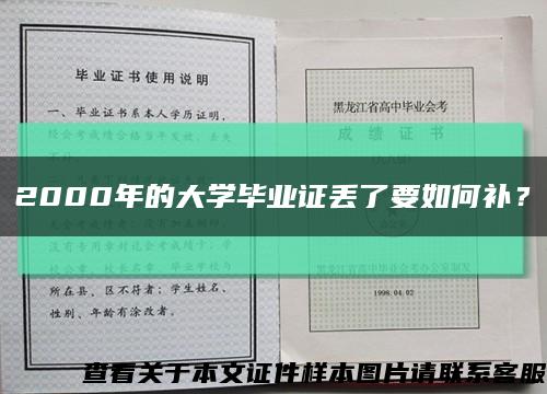 2000年的大学毕业证丢了要如何补？缩略图