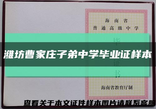 潍坊曹家庄子弟中学毕业证样本缩略图