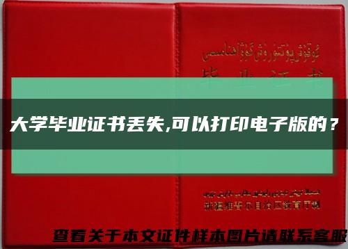 大学毕业证书丢失,可以打印电子版的？缩略图