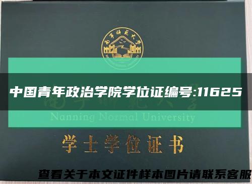 中国青年政治学院学位证编号:11625缩略图