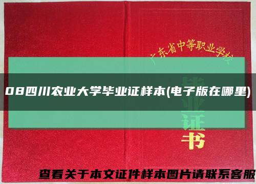 08四川农业大学毕业证样本(电子版在哪里)缩略图