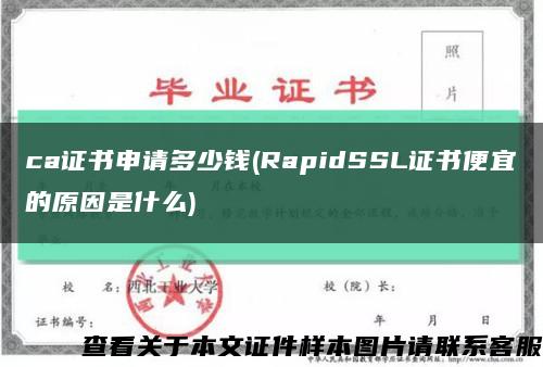 ca证书申请多少钱(RapidSSL证书便宜的原因是什么)缩略图