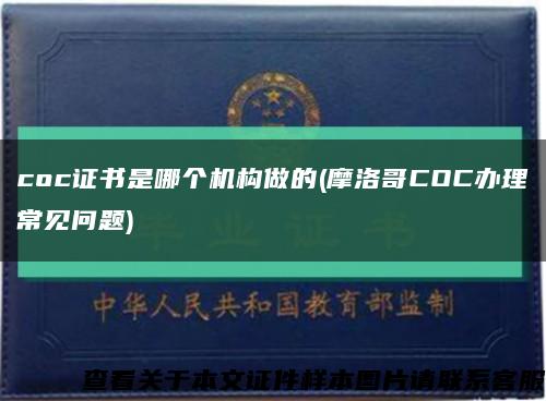 coc证书是哪个机构做的(摩洛哥COC办理常见问题)缩略图