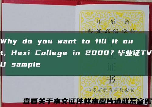 Why do you want to fill it out, Hexi College in 2000？毕业证TVU sample缩略图