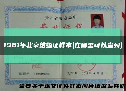 1981年北京结婚证样本(在哪里可以查到)缩略图