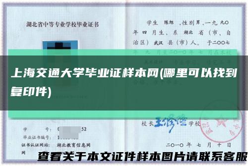 上海交通大学毕业证样本网(哪里可以找到复印件)缩略图