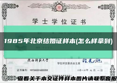 1985年北京结婚证样本(怎么样拿到)缩略图