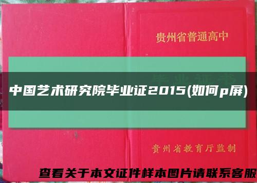中国艺术研究院毕业证2015(如何p屏)缩略图