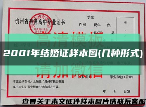 2001年结婚证样本图(几种形式)缩略图