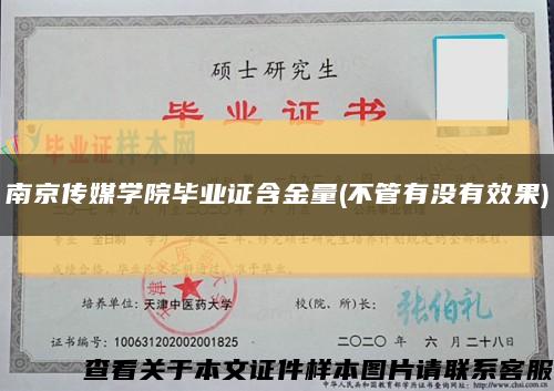 南京传媒学院毕业证含金量(不管有没有效果)缩略图