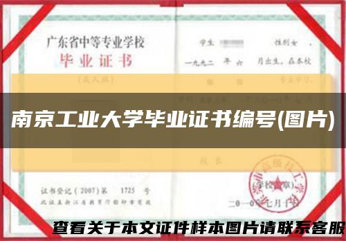 南京工业大学毕业证书编号(图片)缩略图