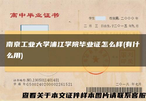 南京工业大学浦江学院毕业证怎么样(有什么用)缩略图