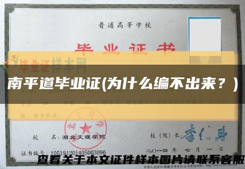 南平道毕业证(为什么编不出来？)缩略图