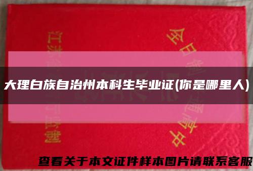 大理白族自治州本科生毕业证(你是哪里人)缩略图