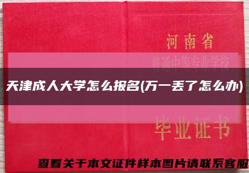 天津成人大学怎么报名(万一丢了怎么办)缩略图